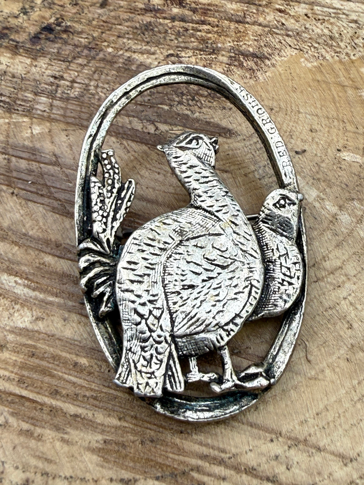Vintage Red Grouse Brooch by Miracle