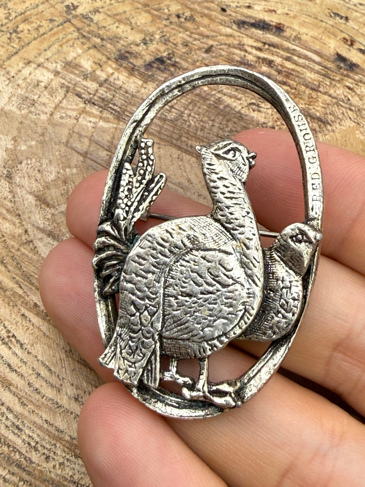Vintage Red Grouse Brooch by Miracle