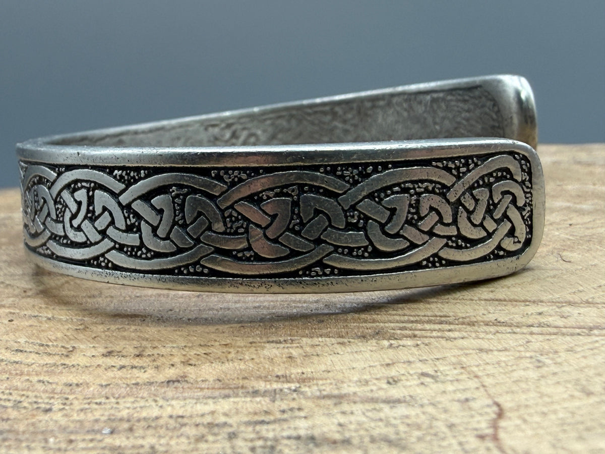 Pewter Celtic Knot Cuff Bracelet, Vintage 1998