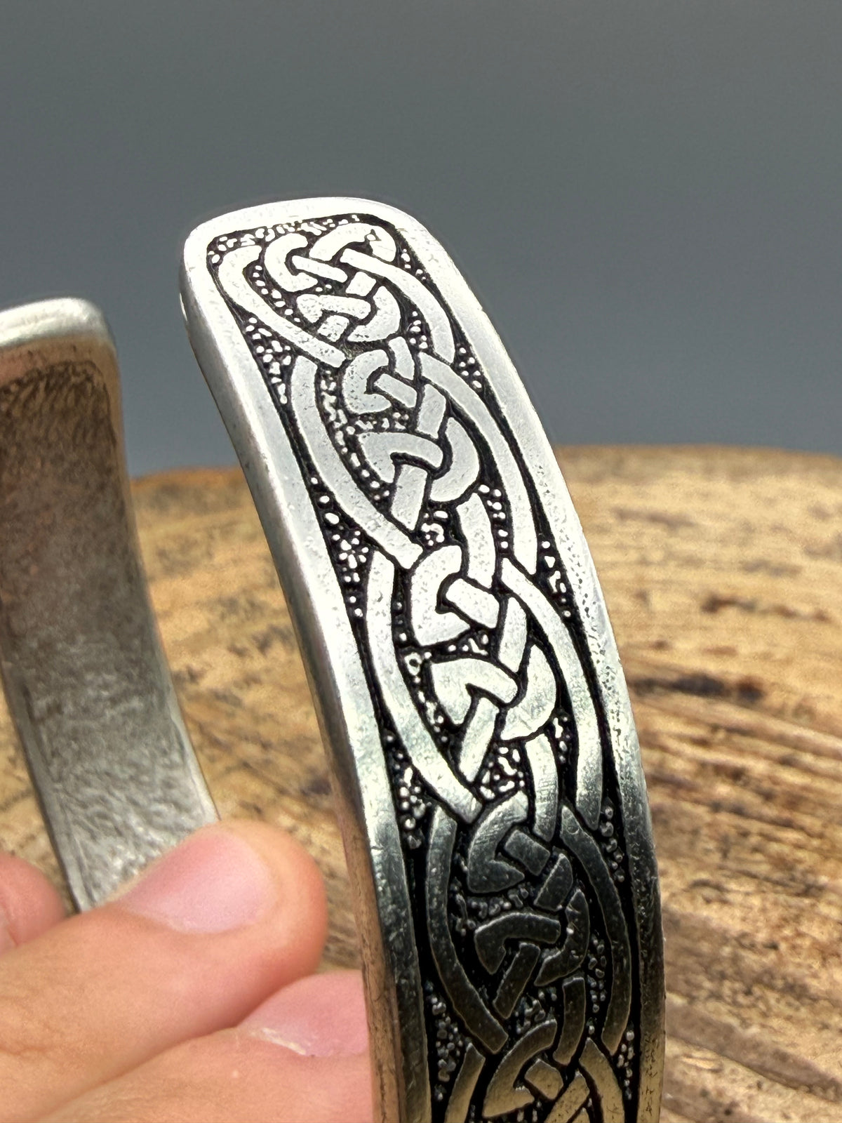Pewter Celtic Knot Cuff Bracelet, Vintage 1998