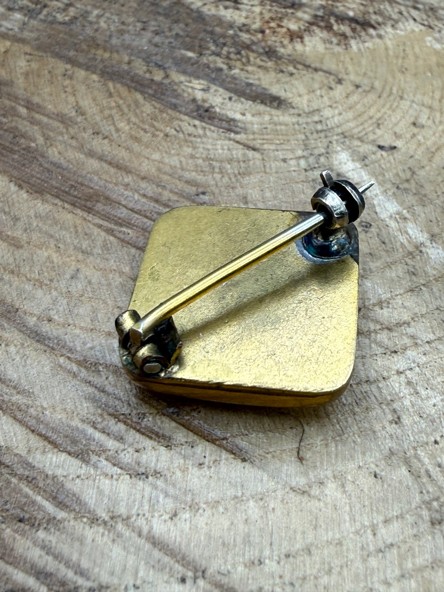Antique Gold Gilt Paste Brooch, Star & Square Shape