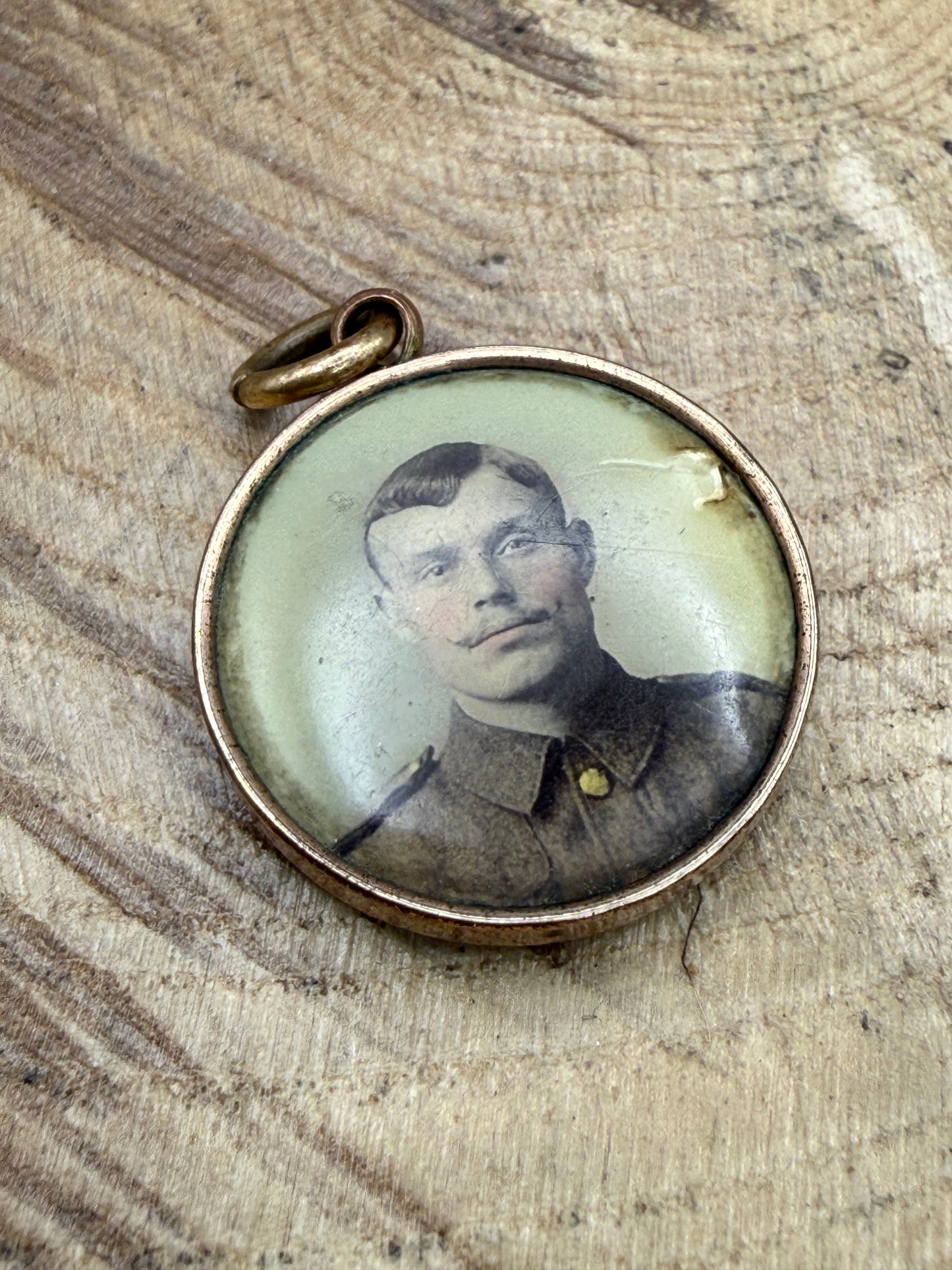 Antique WWI Soldier Photo Memorial Pendant