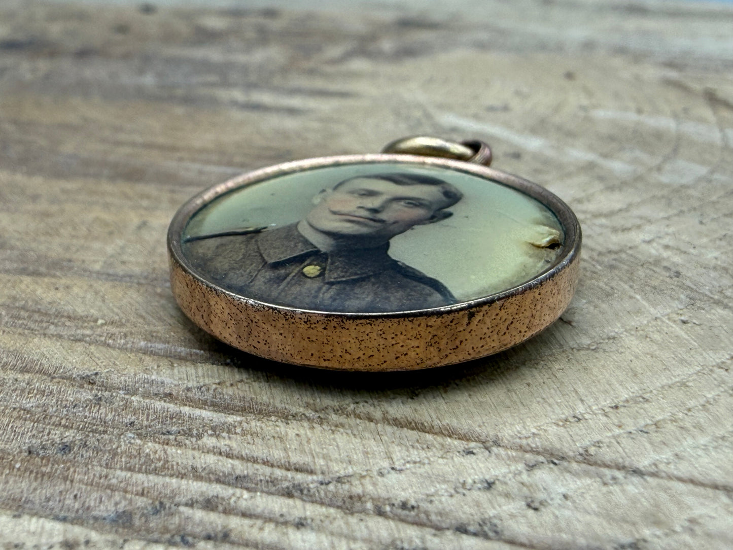 Antique WWI Soldier Photo Memorial Pendant