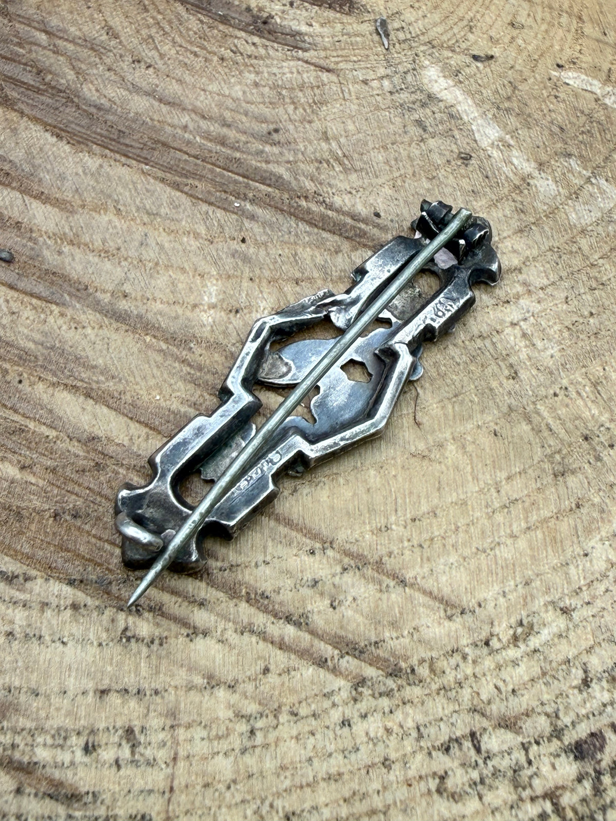Victorian Songbird Sweetheart Brooch, Antique Sterling Silver