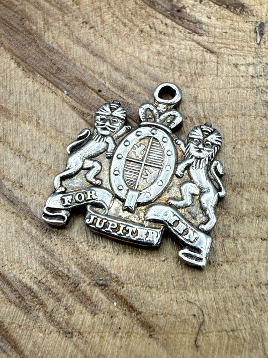 Vintage Sterling Silver Coat of Arms Fob Pendant, F&S 1966