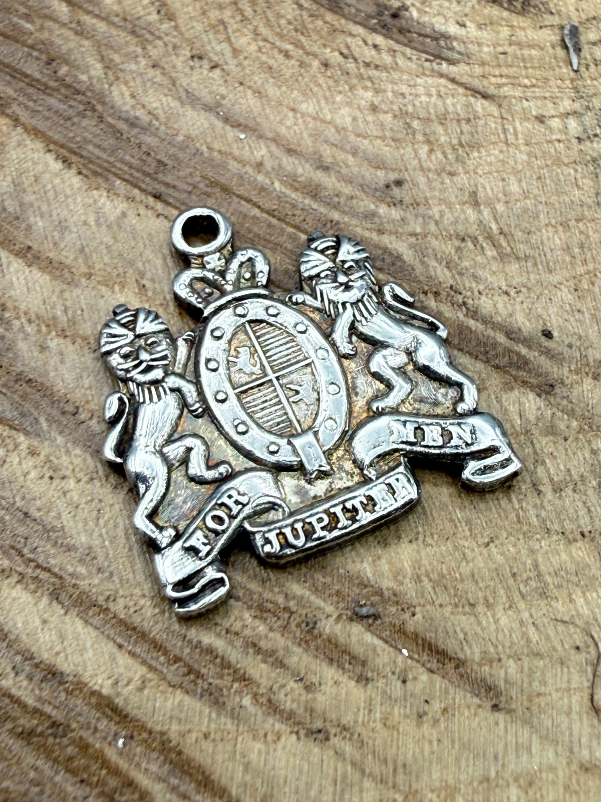 Vintage Sterling Silver Coat of Arms Fob Pendant, F&S 1966