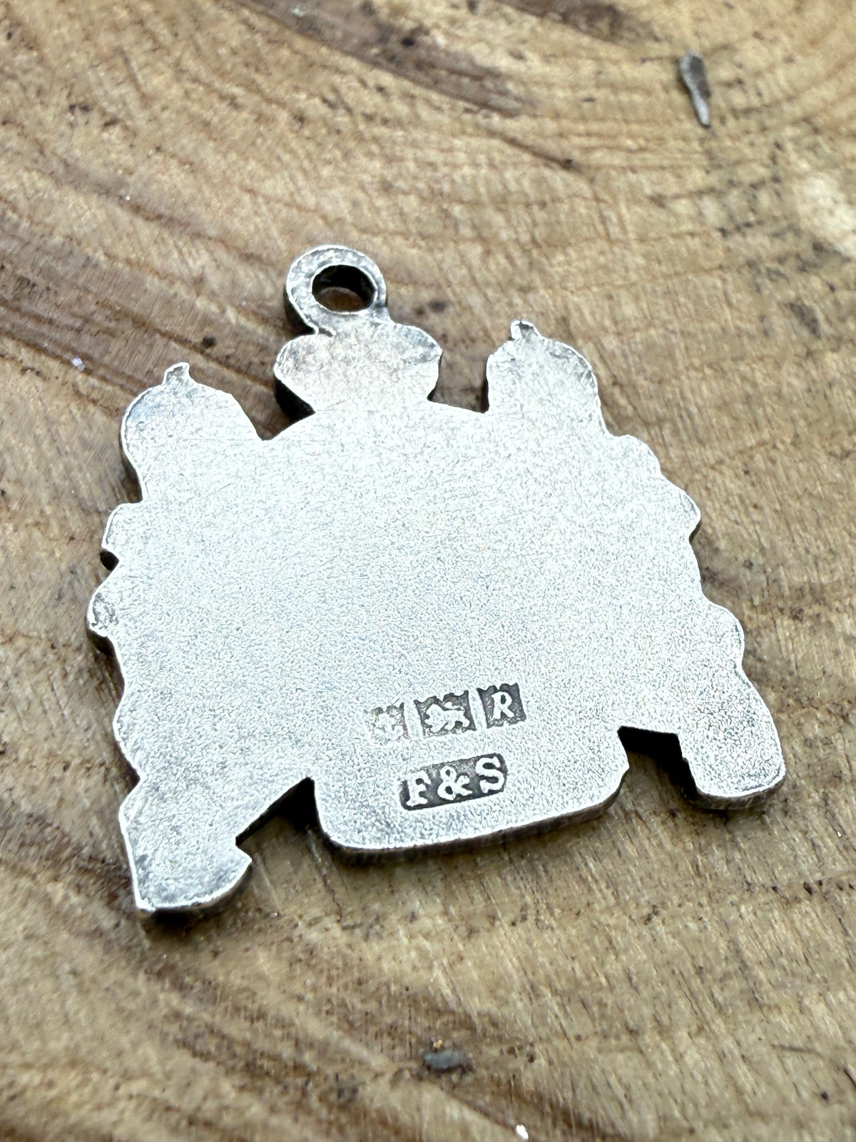 Vintage Sterling Silver Coat of Arms Fob Pendant, F&S 1966