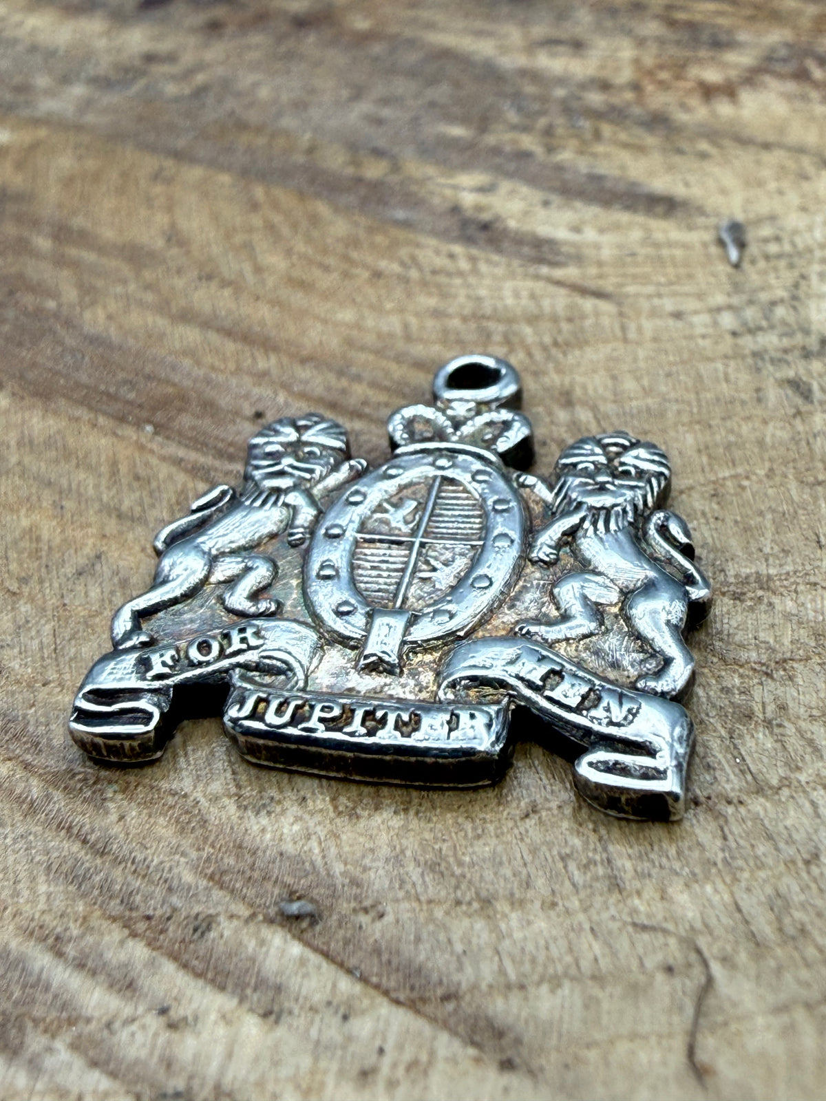 Vintage Sterling Silver Coat of Arms Fob Pendant, F&S 1966