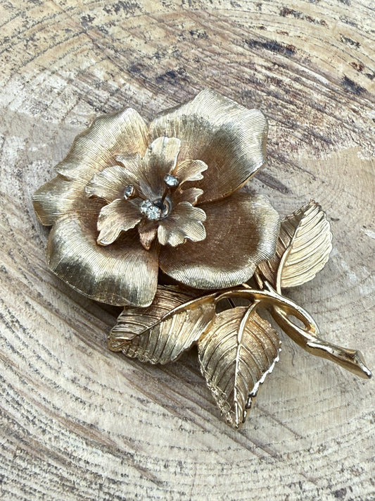 Vintage Large Statement Rose Brooch