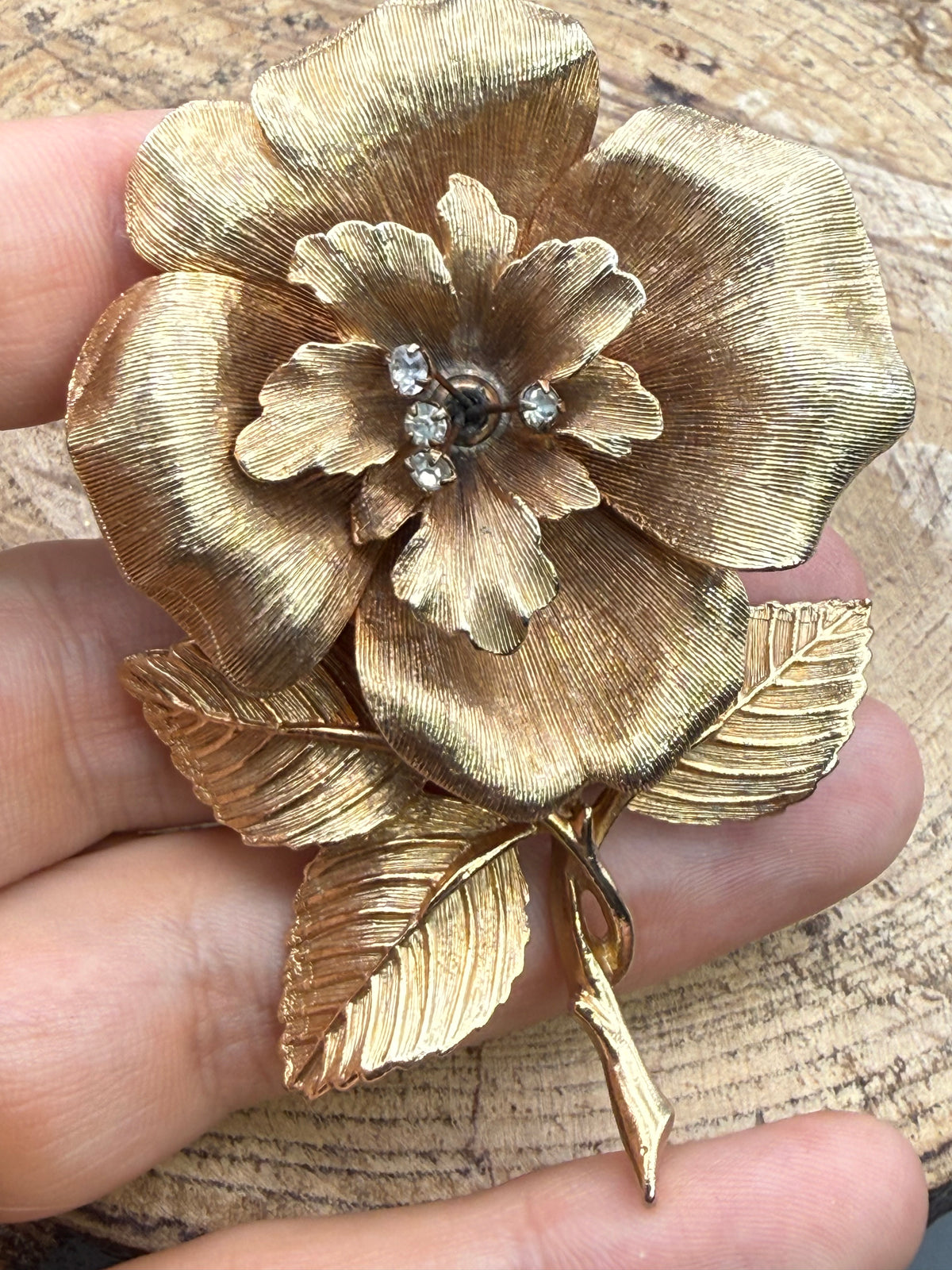Vintage Large Statement Rose Brooch