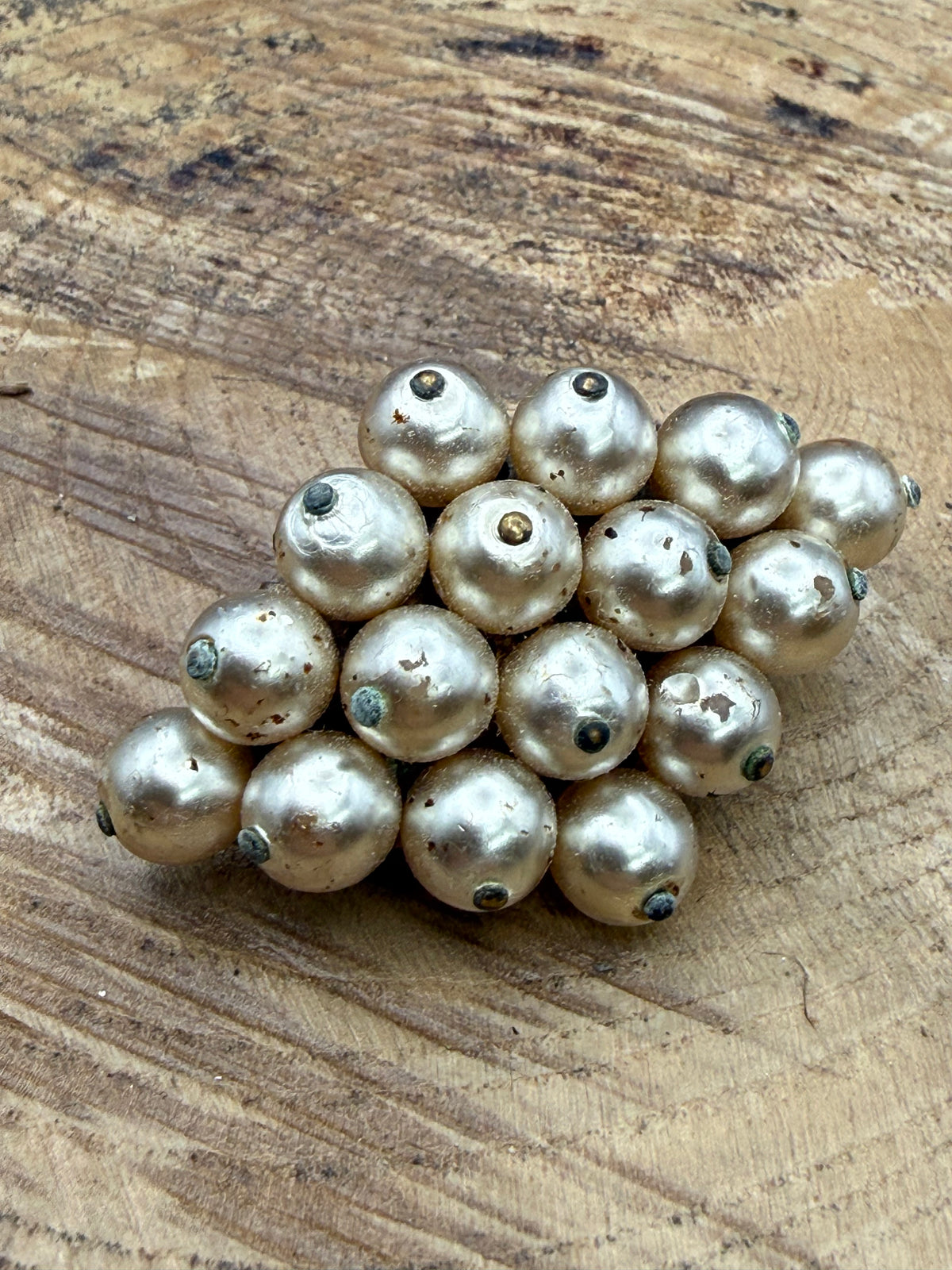 Vintage Faux Pearl Cluster Brooch