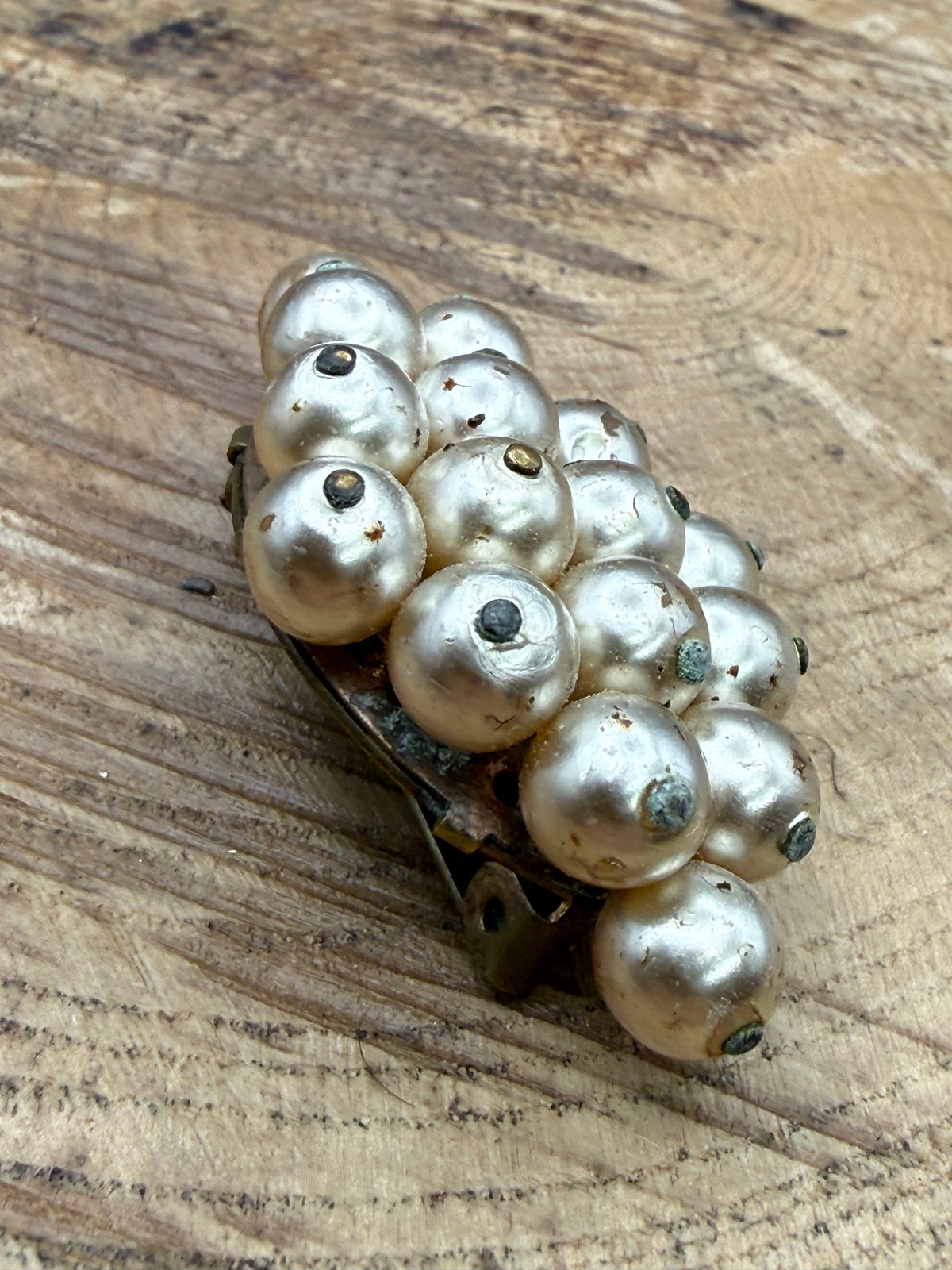 Vintage Faux Pearl Cluster Brooch