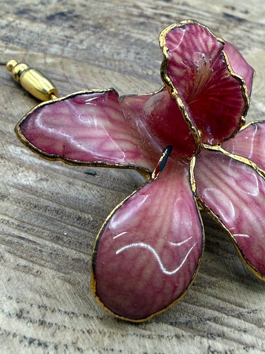 Vintage Pink Orchid Stick Pin