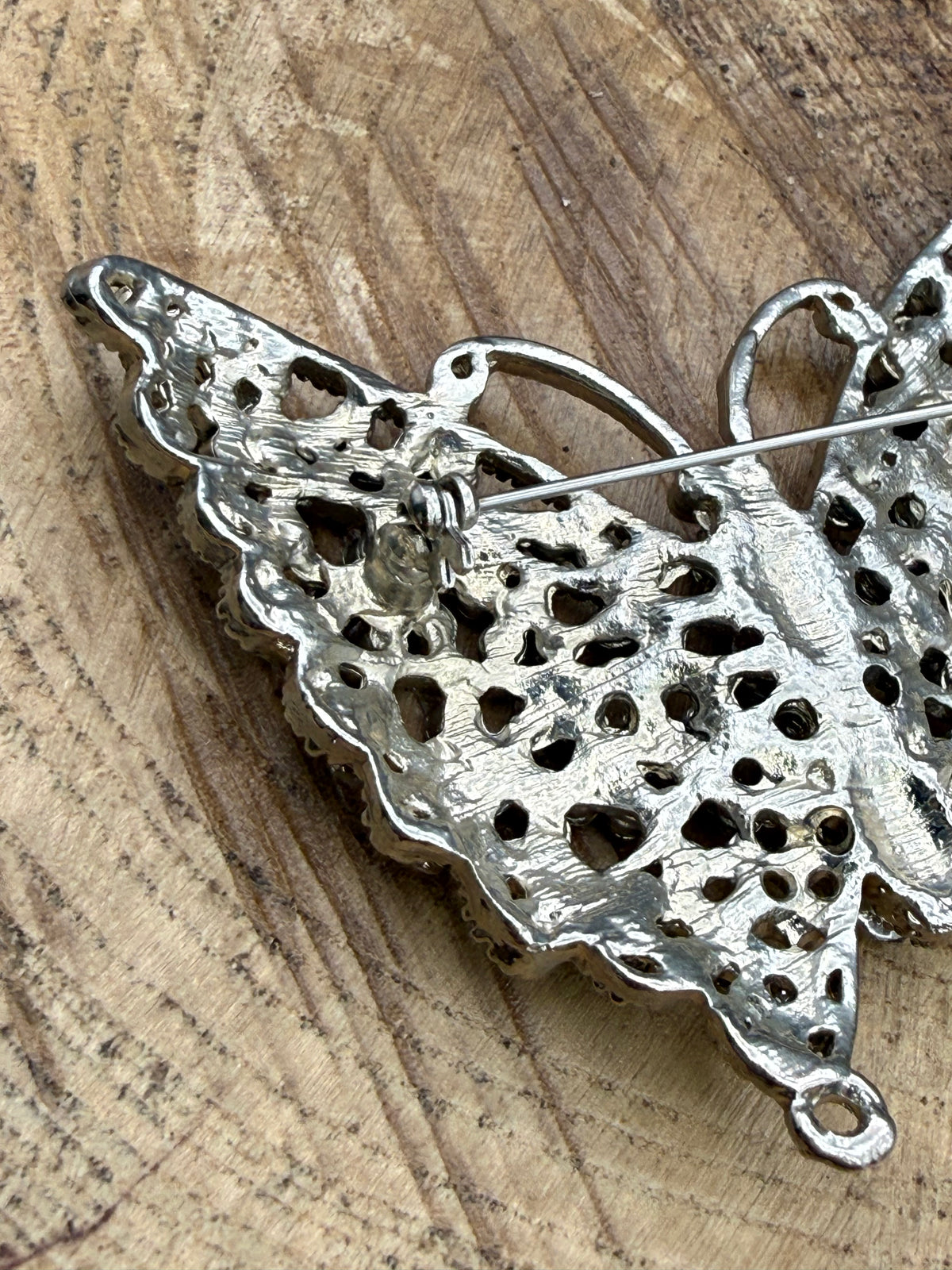 Vintage Pave Rhinestone Butterfly Brooch