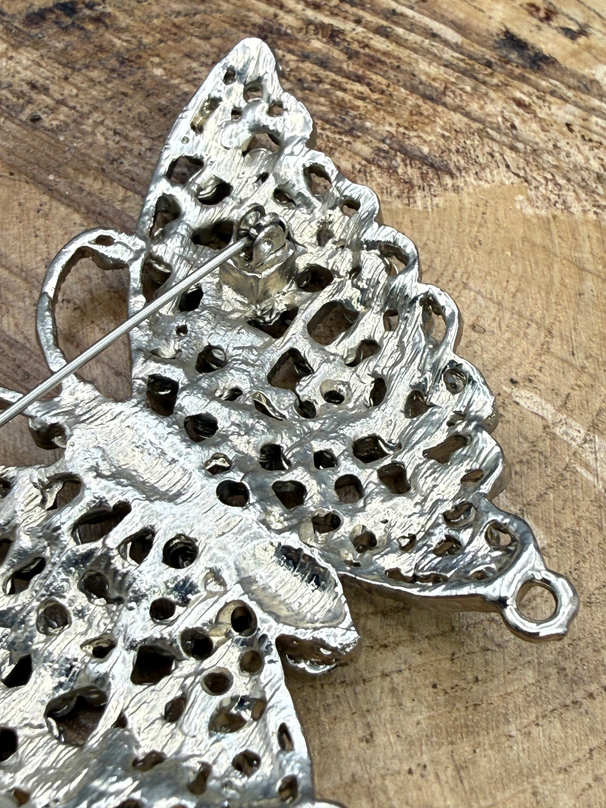 Vintage Pave Rhinestone Butterfly Brooch