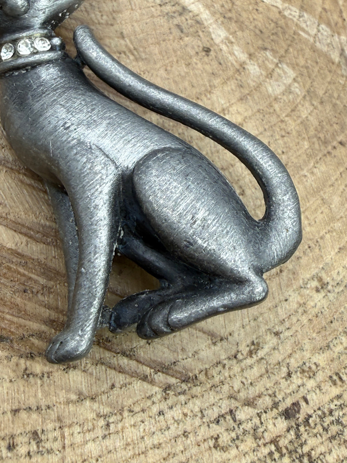 Vintage AJC Pewter Cat Brooch