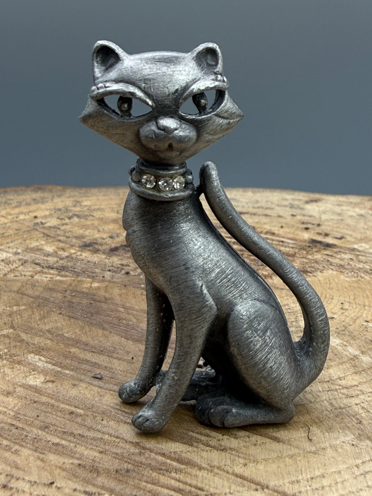 Vintage AJC Pewter Cat Brooch