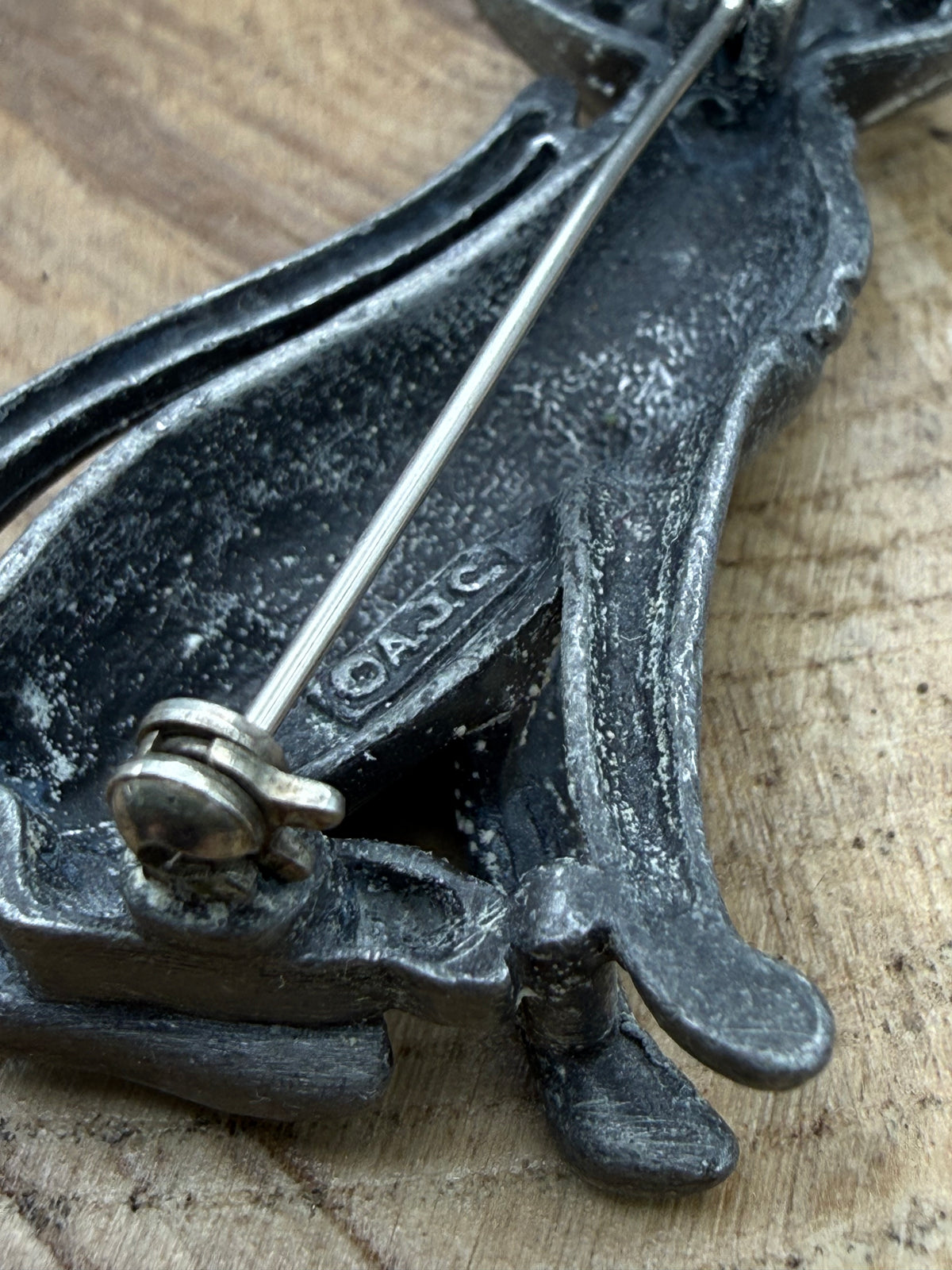 Vintage AJC Pewter Cat Brooch