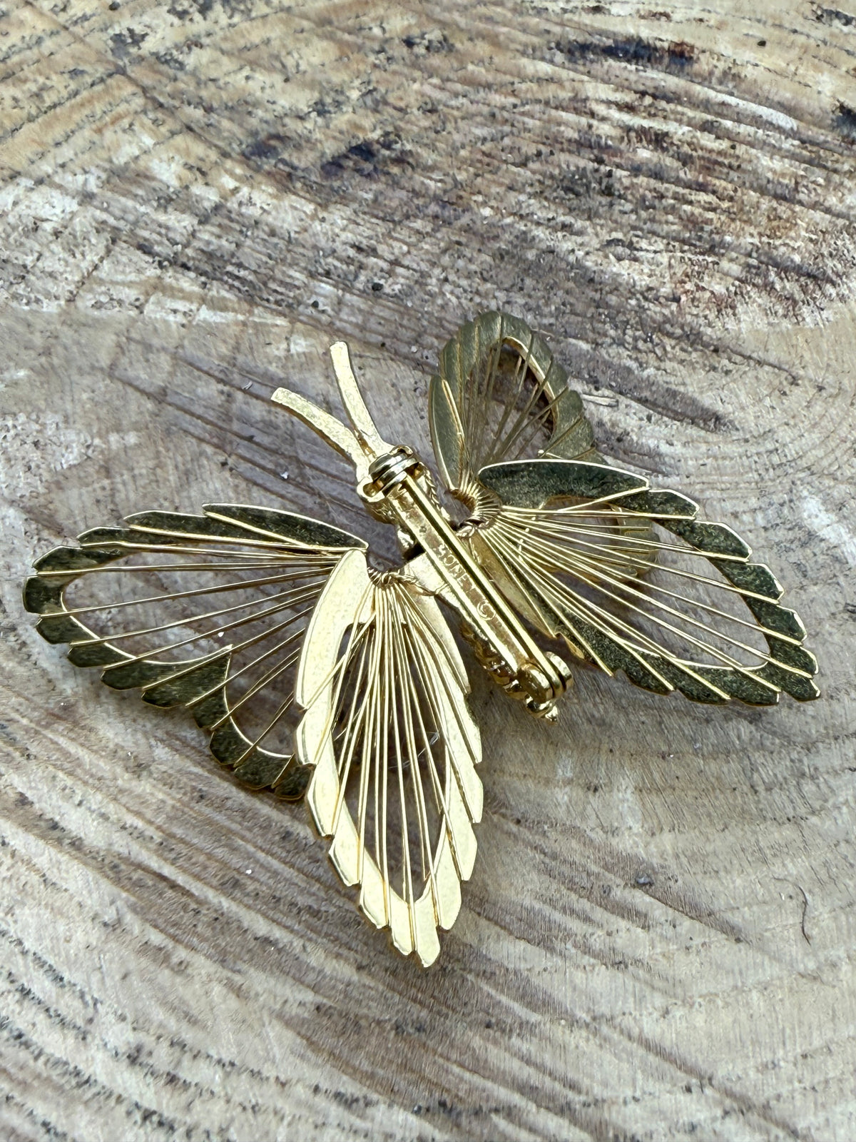 Vintage Monet Butterfly Brooch, Openwork Wings