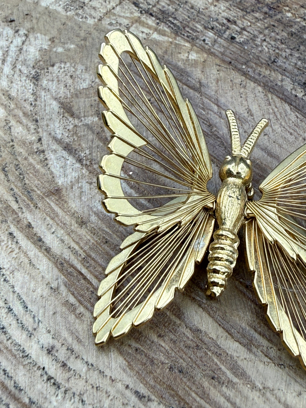 Vintage Monet Butterfly Brooch, Openwork Wings