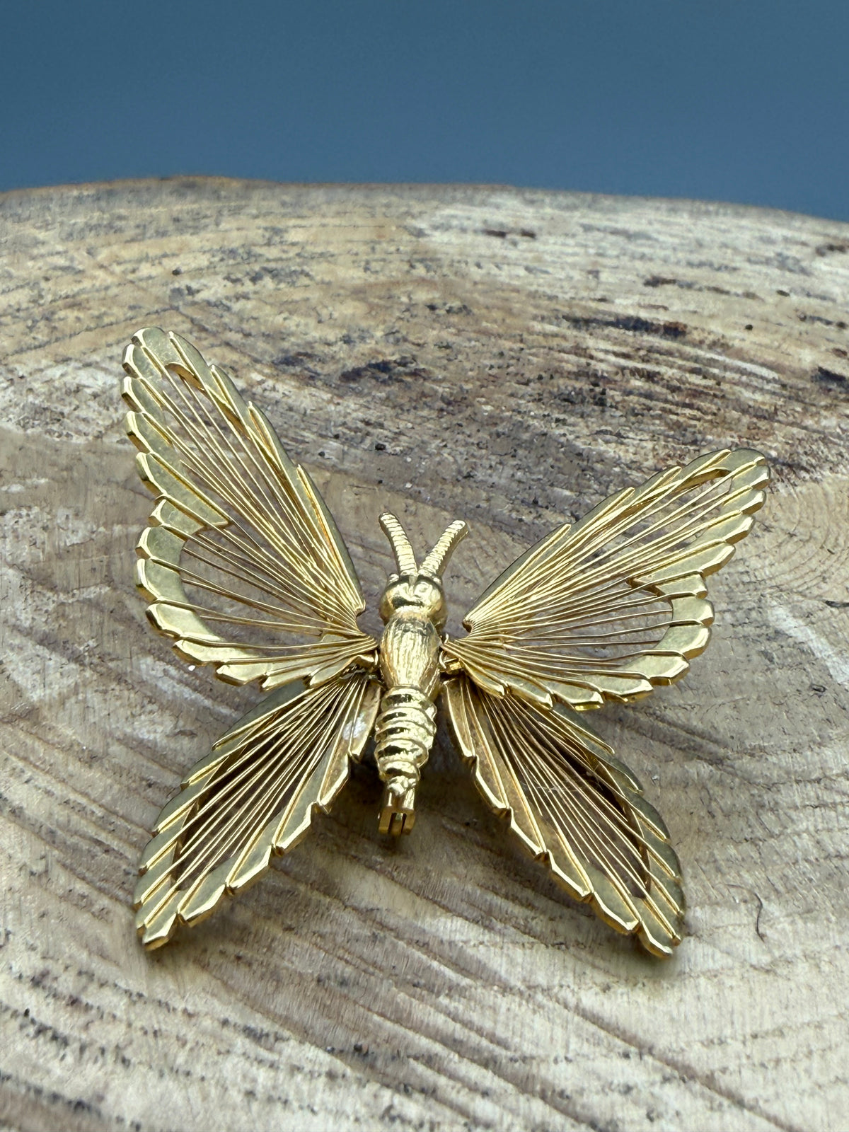 Vintage Monet Butterfly Brooch, Openwork Wings