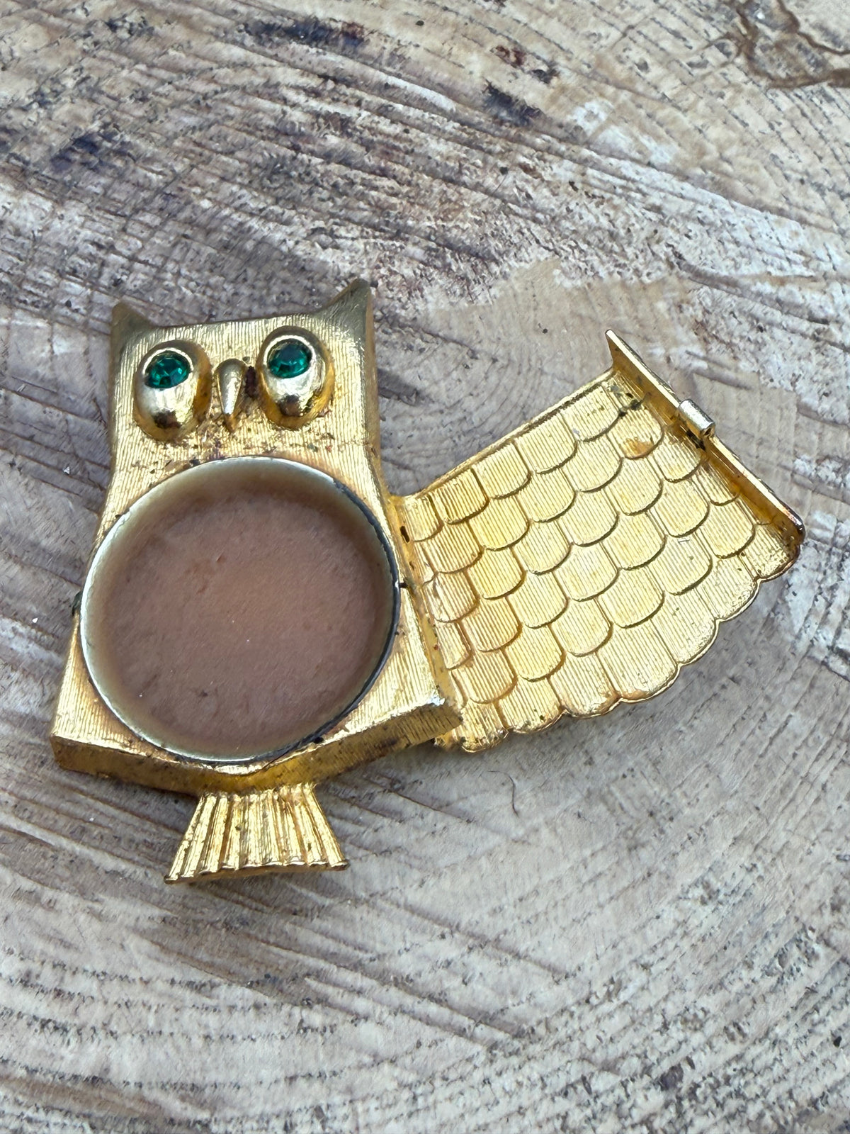 Vintage Avon Owl Brooch, Perfume Glace Compartment