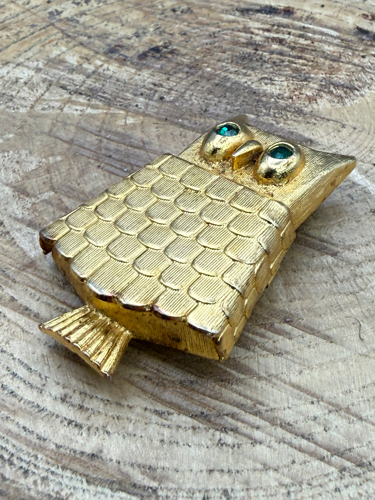 Vintage Avon Owl Brooch, Perfume Glace Compartment