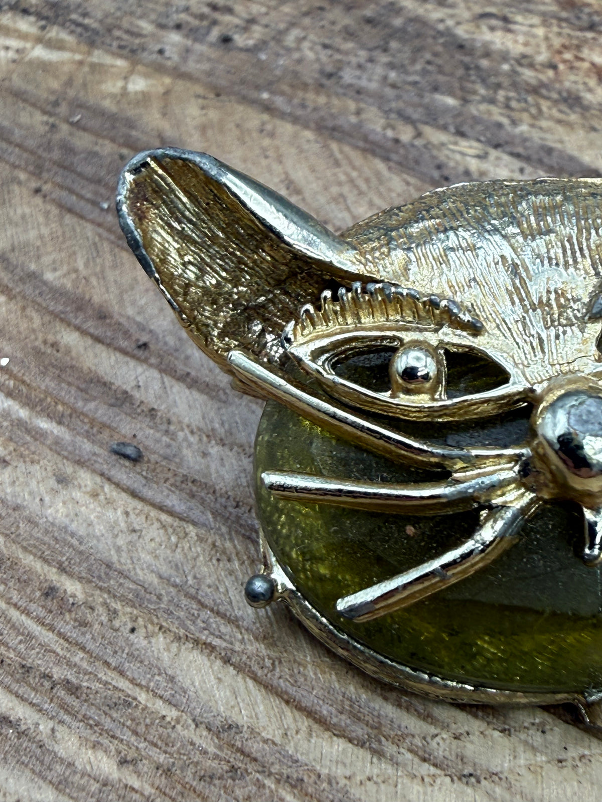 Vintage Quirky Cat Face Brooch
