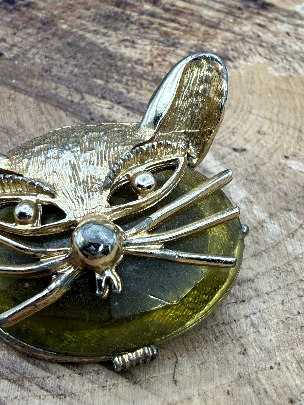 Vintage Quirky Cat Face Brooch