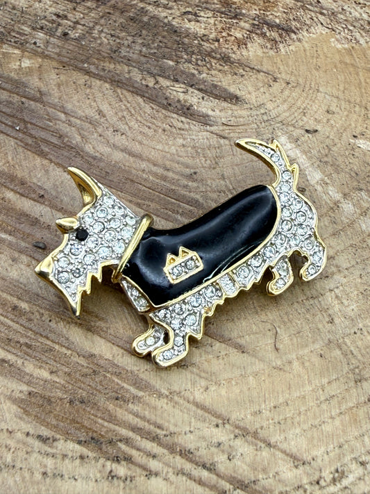 Vintage Scottie Dog Brooch, BJ Jewellers