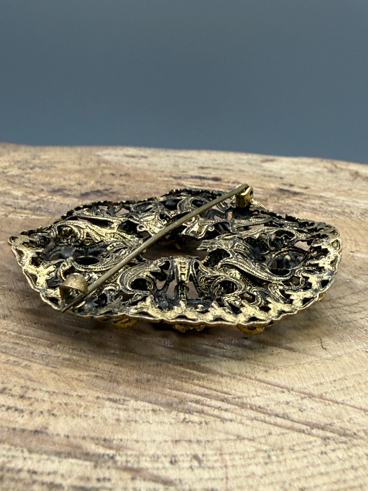 Art Deco Czech Floral Wreath Brooch