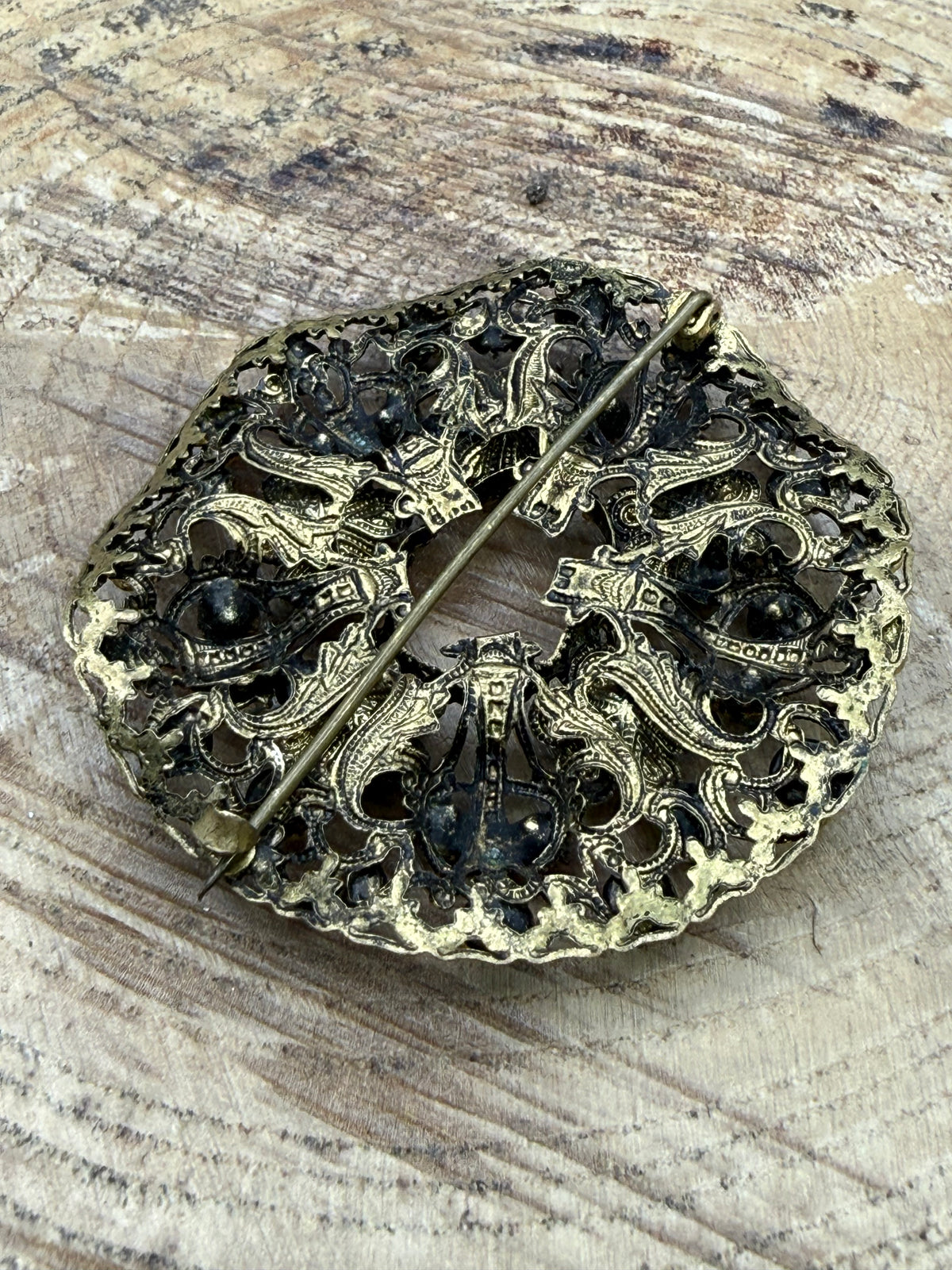 Art Deco Czech Floral Wreath Brooch