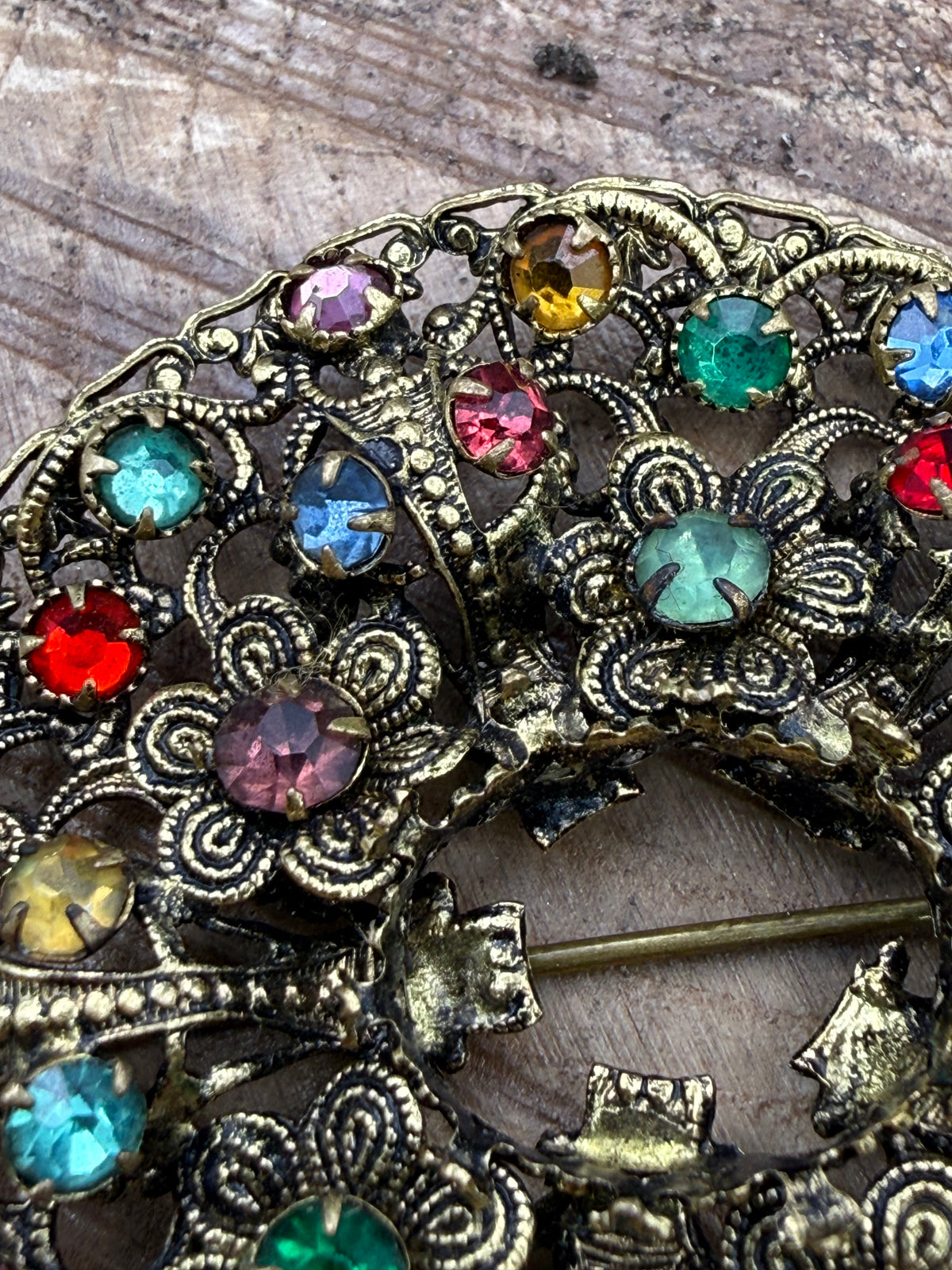 Art Deco Czech Floral Wreath Brooch