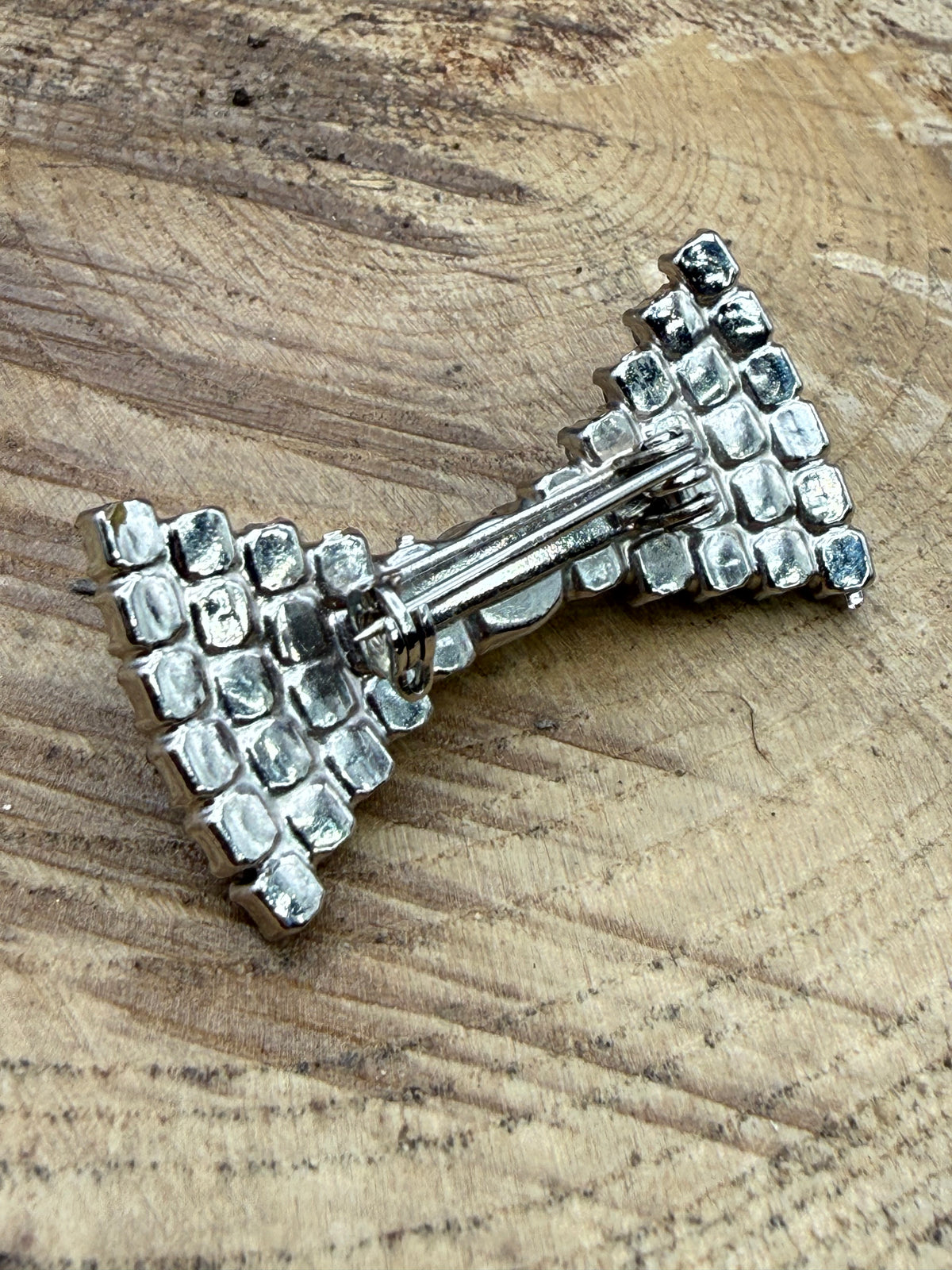 Vintage Pavé Rhinestone Bow Brooch, Mid Century