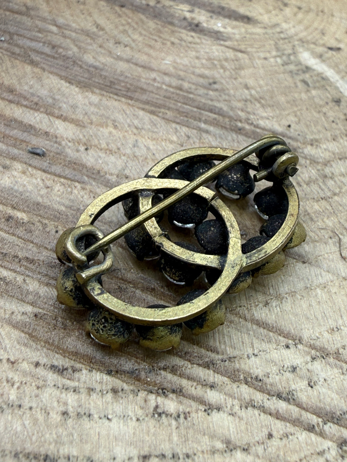 Antique Interlocking Lover's Knot Brooch, Clear Paste
