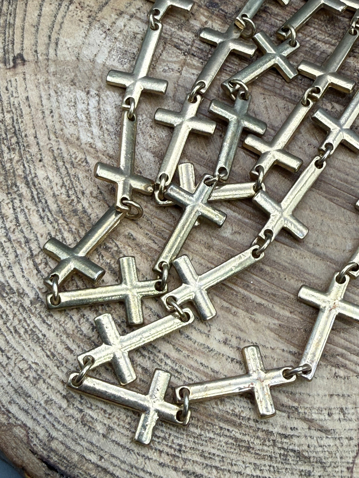 Vintage Cascading Crosses Statement Necklace