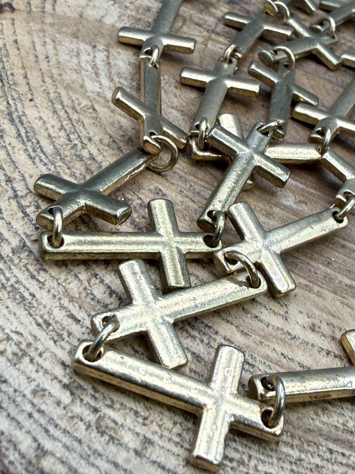 Vintage Cascading Crosses Statement Necklace