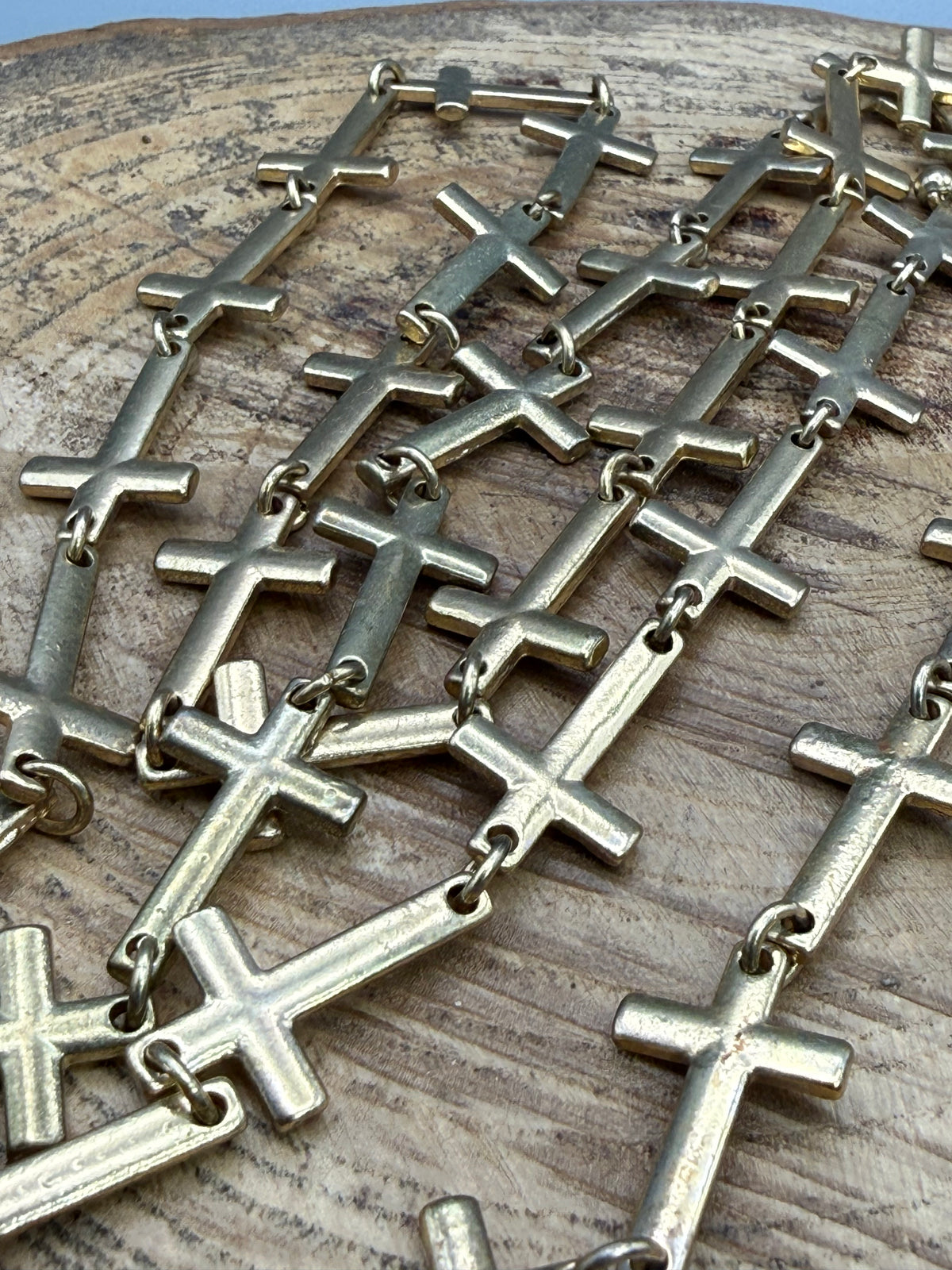 Vintage Cascading Crosses Statement Necklace