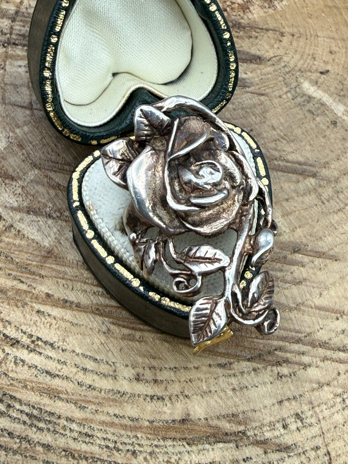 Vintage Sterling Silver Rose Half Finger Ring
