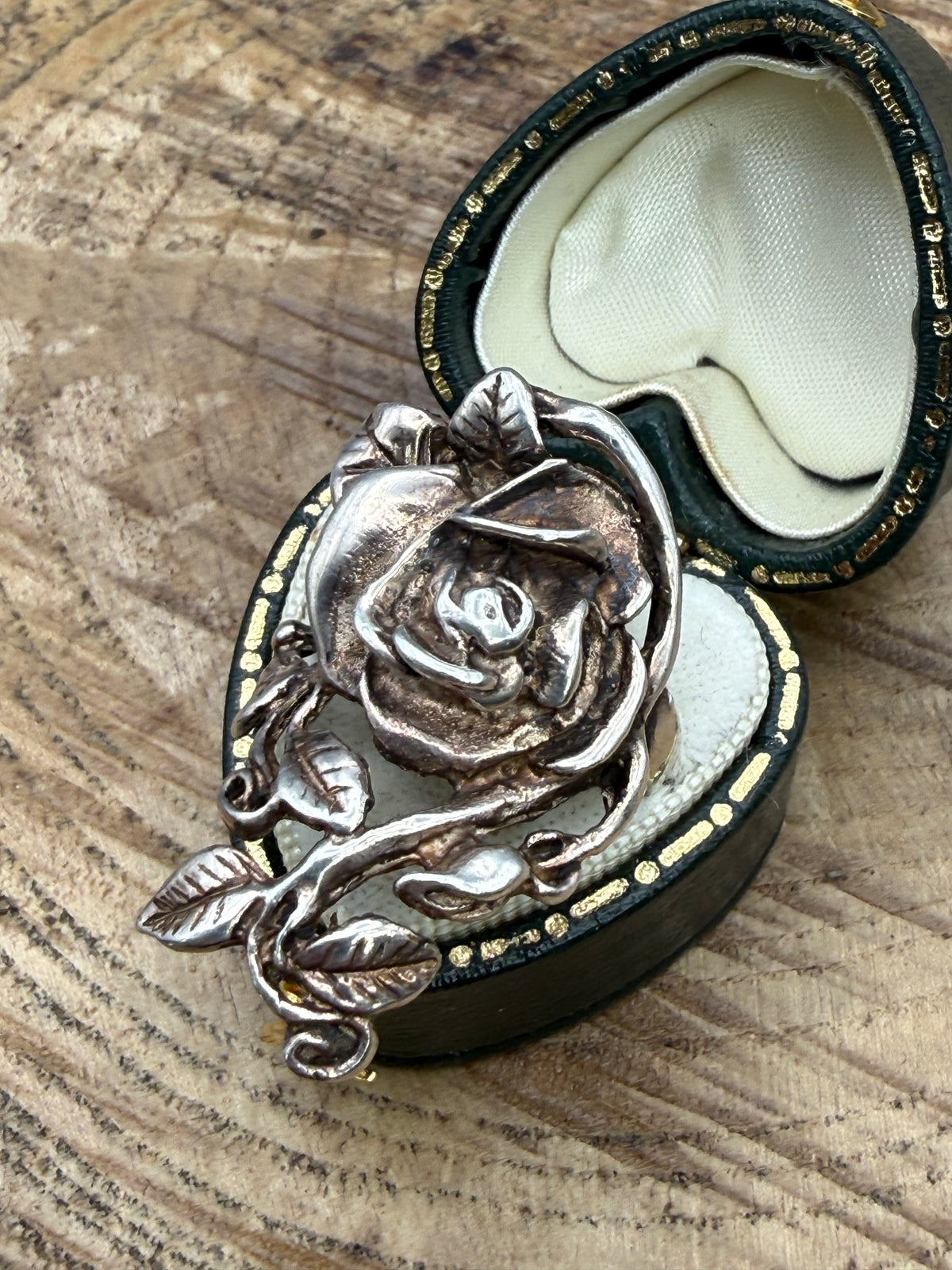 Vintage Sterling Silver Rose Half Finger Ring