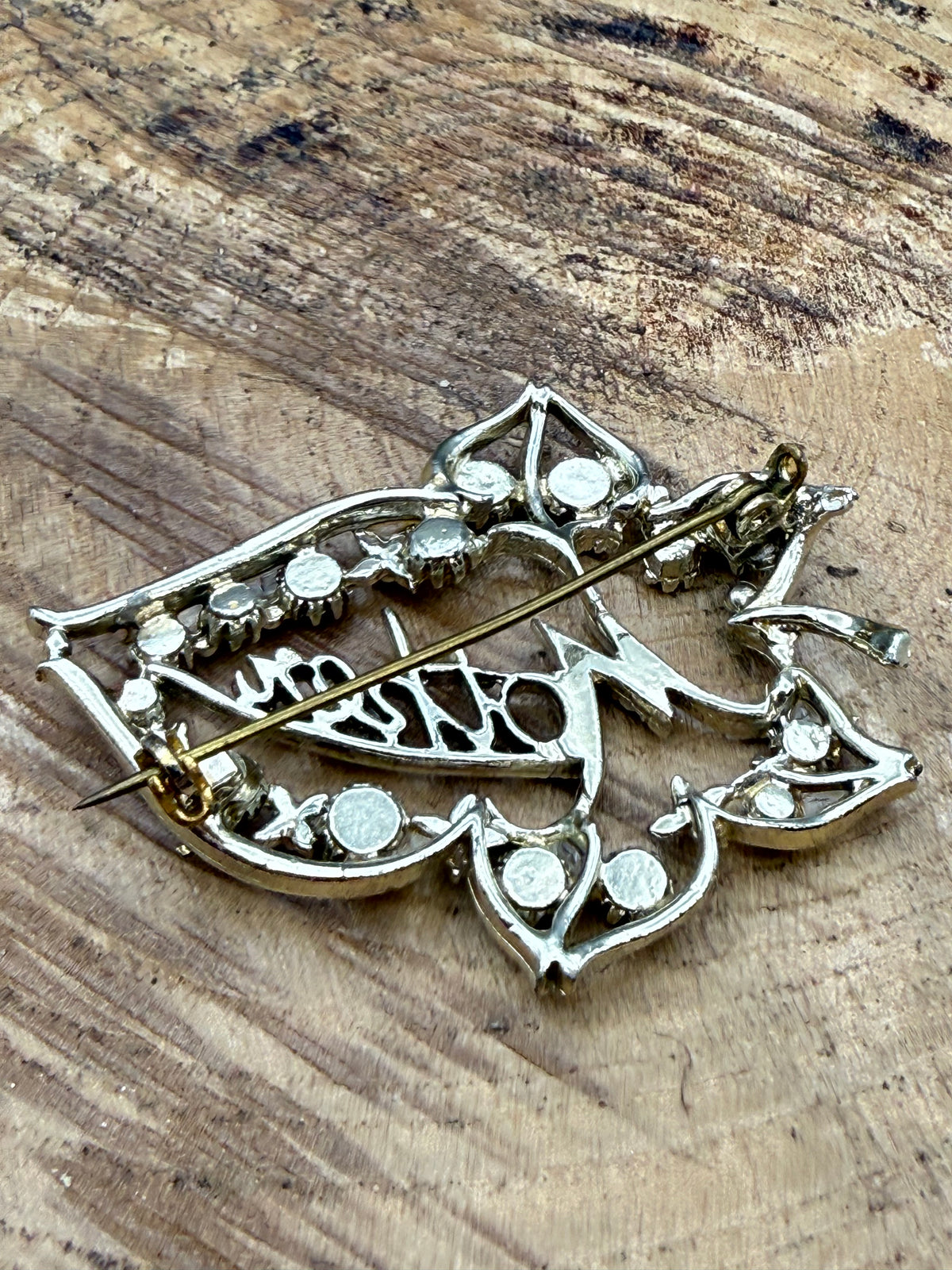 Vintage Mother Brooch, Aurora Borealis Rhinestones