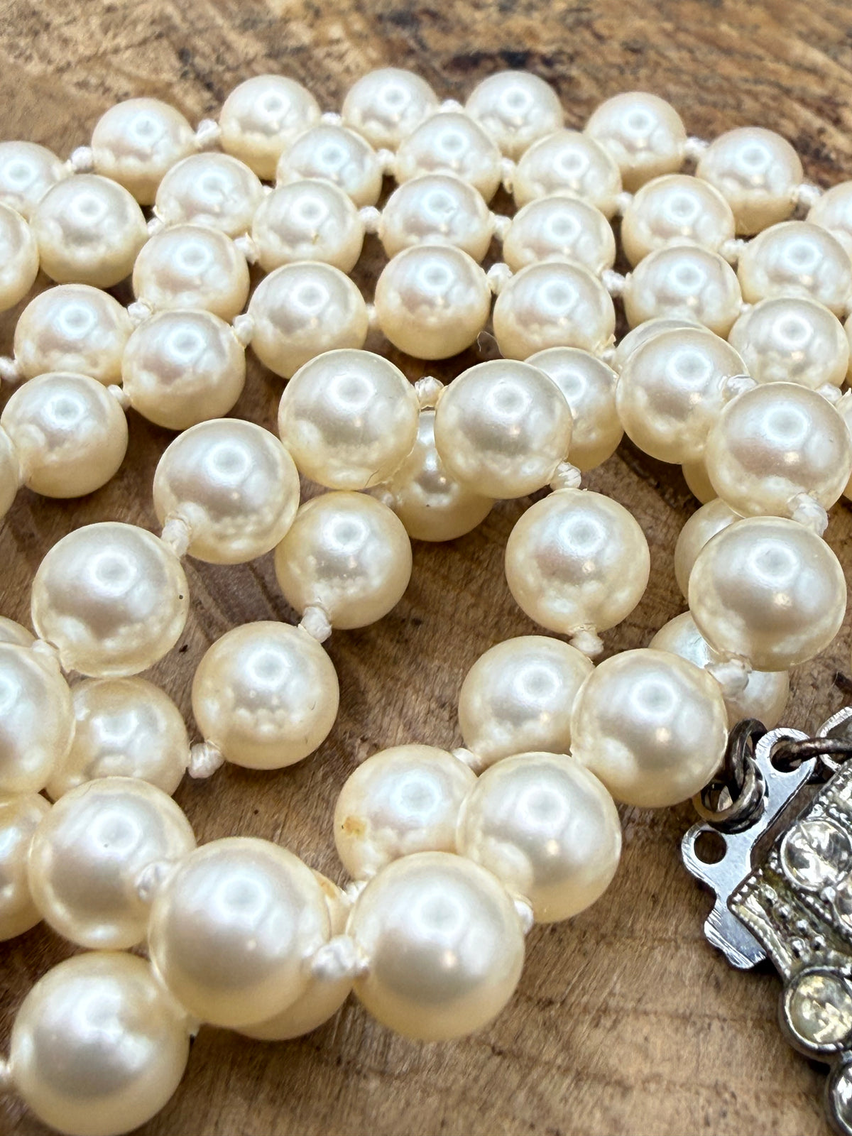 Vintage Double Strand Faux Pearl Necklace