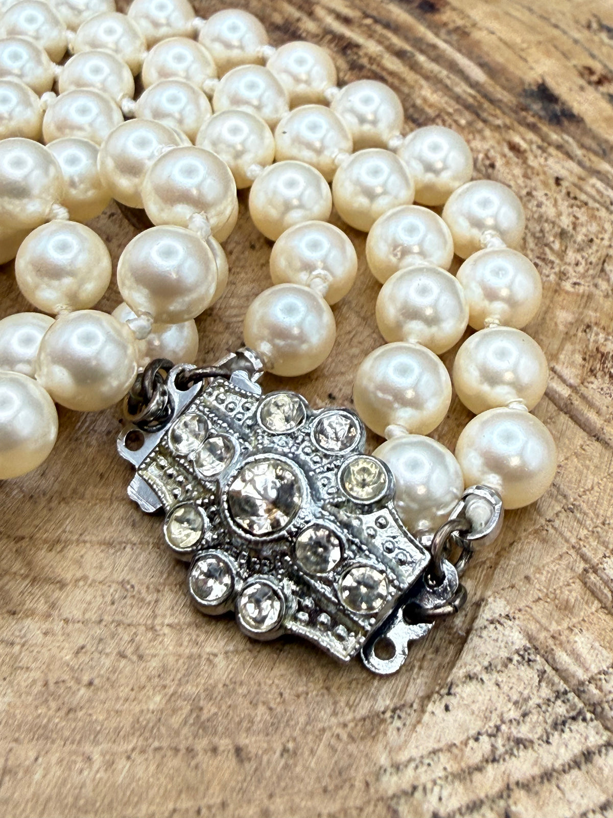 Vintage Double Strand Faux Pearl Necklace