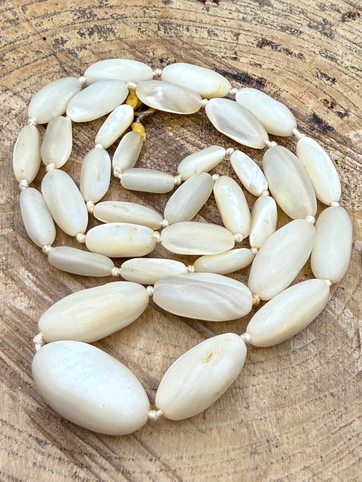 Victorian Mother of Pearl Necklace, Antique Beads