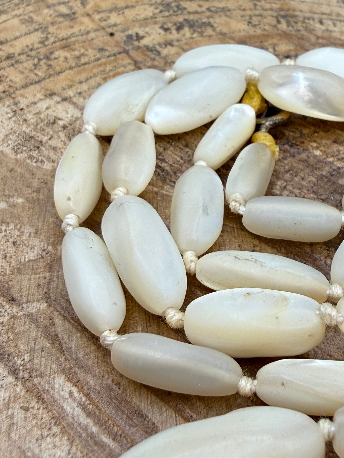 Victorian Mother of Pearl Necklace, Antique Beads