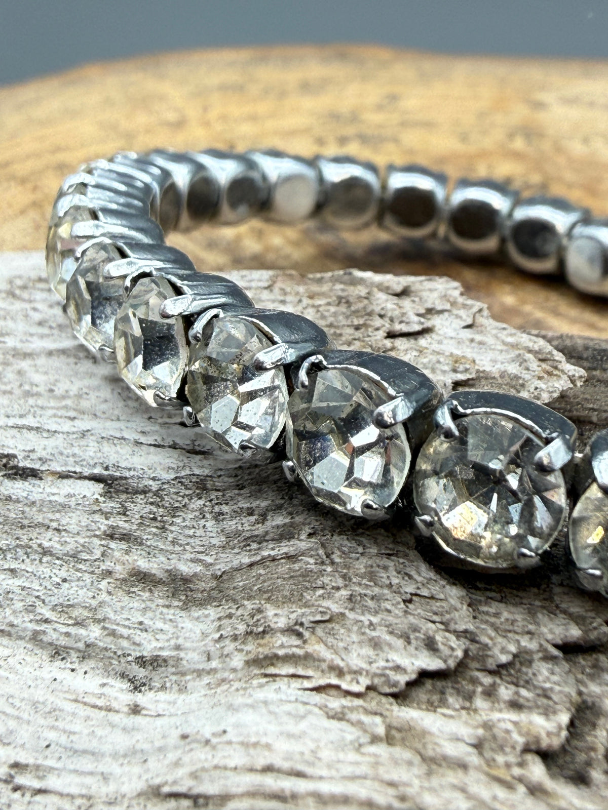 Vintage Sparkly Rhinestone Adjustable Bangle