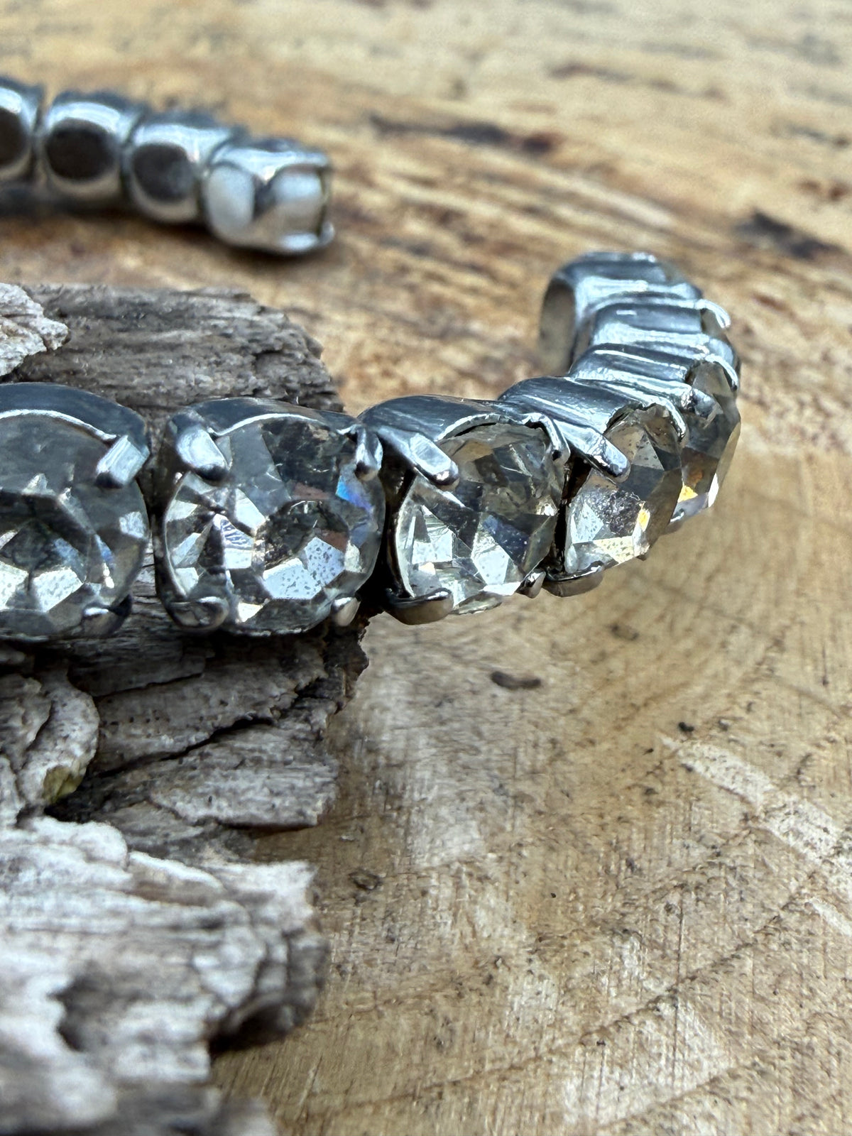 Vintage Sparkly Rhinestone Adjustable Bangle