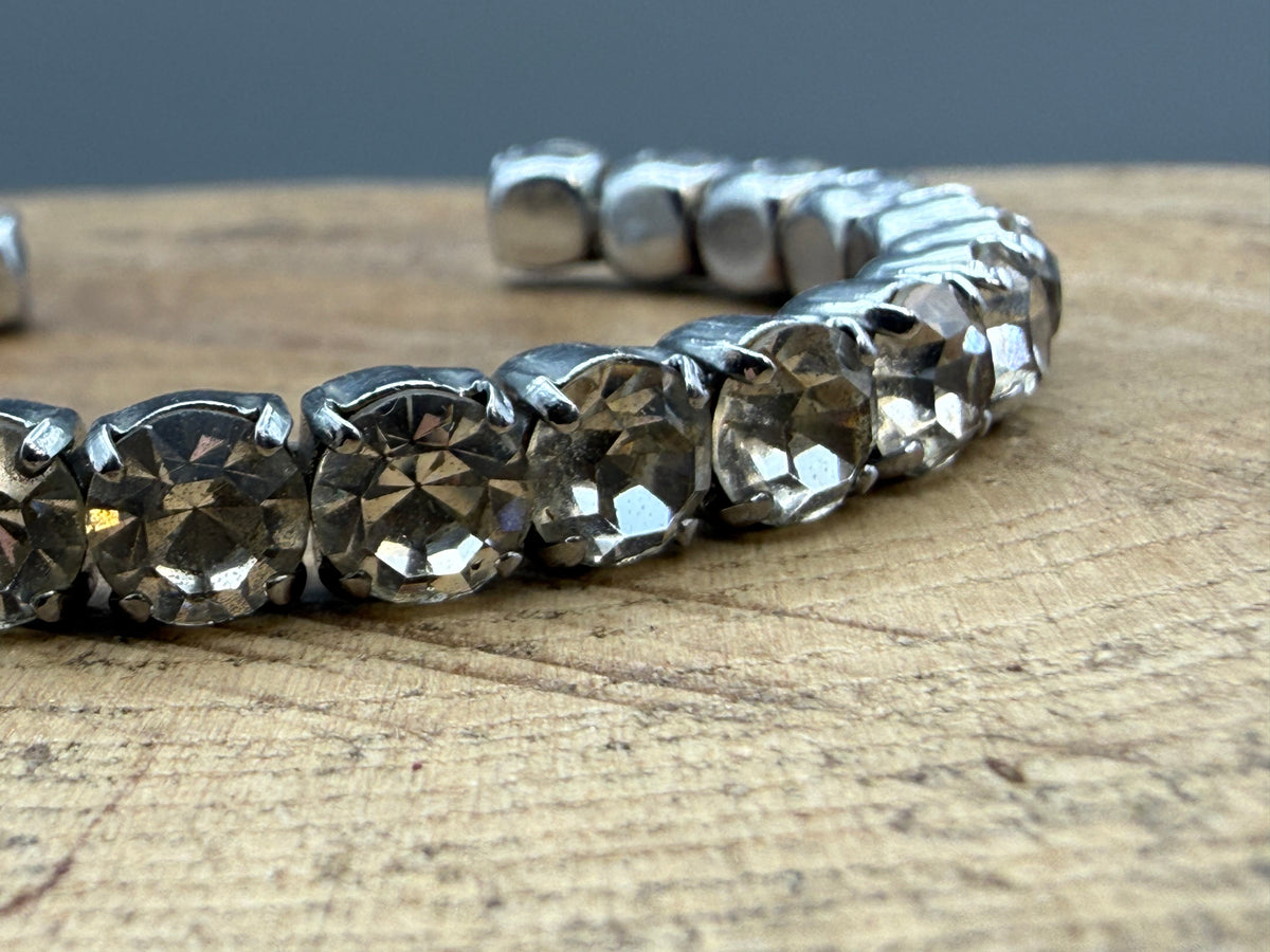 Vintage Sparkly Rhinestone Adjustable Bangle