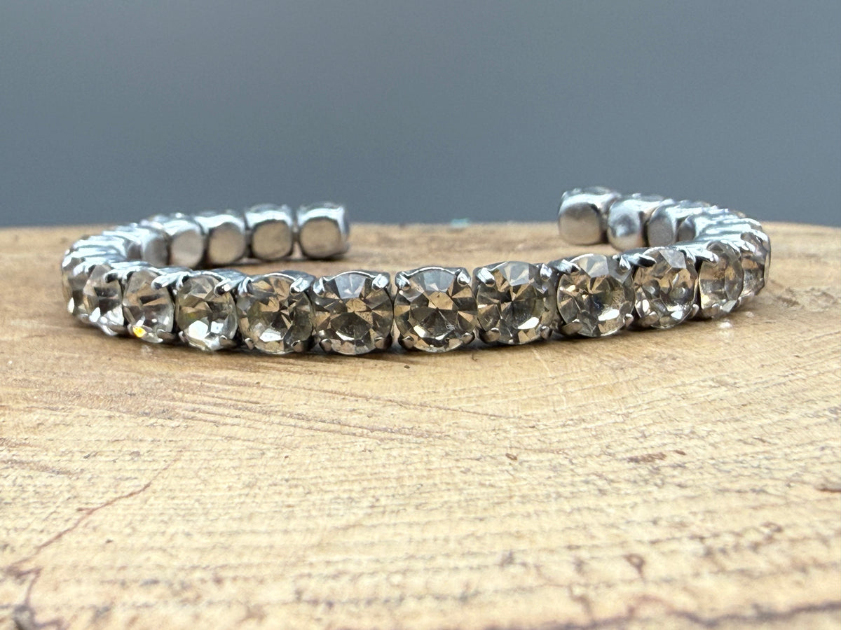 Vintage Sparkly Rhinestone Adjustable Bangle
