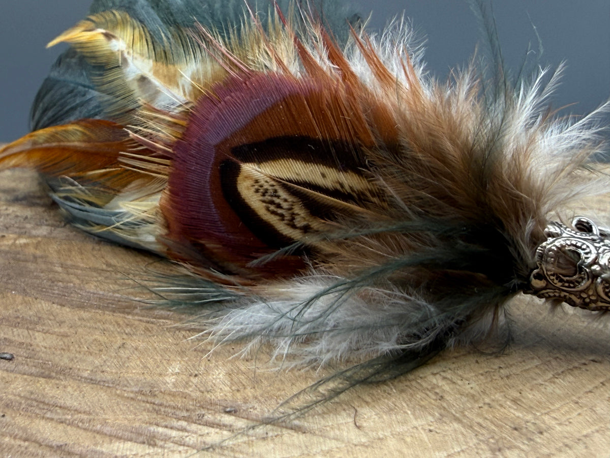 Ornate Feather Hat Brooch